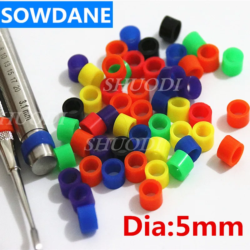 Autoclavable Lab Identification Dental Orthodontic Universal Silicone Instrument Color Code Ring (Dia.5mm or 7mm) |