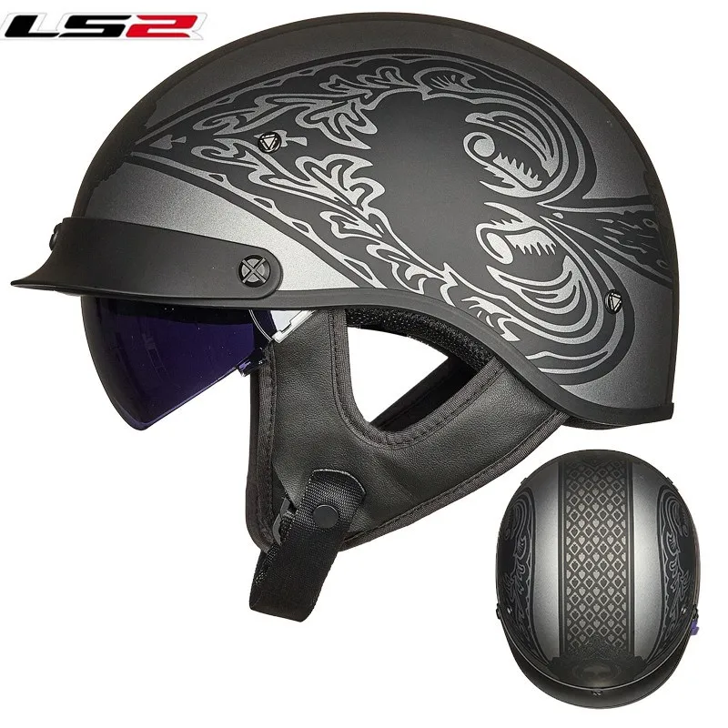 

LS2 OF526 мотоциклетный шлем с открытым лицом, Ретро шлем для мужчин и женщин, ls2, полушлем, винтажный скутер, шлем для мотоцикла