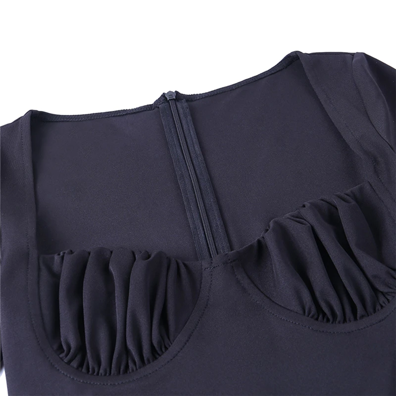 

Sexy Women Slim Solid Playsuits Shorts Short Sleeve Square Collar Strappy Elastic Jumpsuit Overall Fitness Casual Clothing