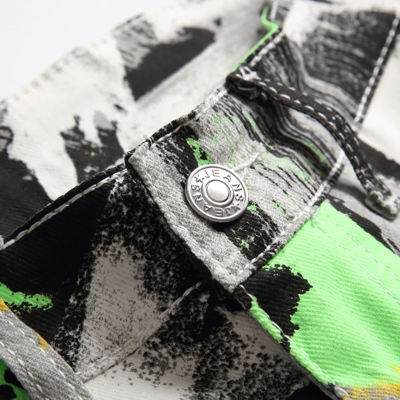 2021 New Fashion Multicolour Tie Dye Stylish Men Pencil Jeans Trousers Hip Hop Vintage Slim Denim Pants For Party Pantaloni Uomo