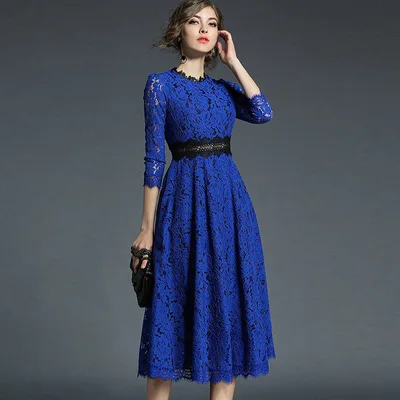 Женское кружевное платье с цветочным узором повседневное облегающее длинное в