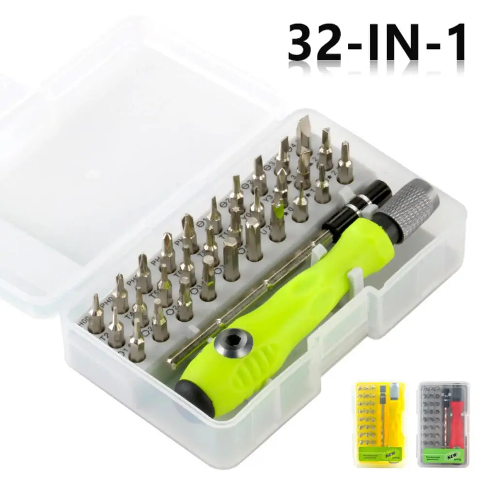 

32pcs Screwdriver Set Magnetic Precision Screwdriver Bits With Non-Slip Handle For Most Digital Products Maintenance