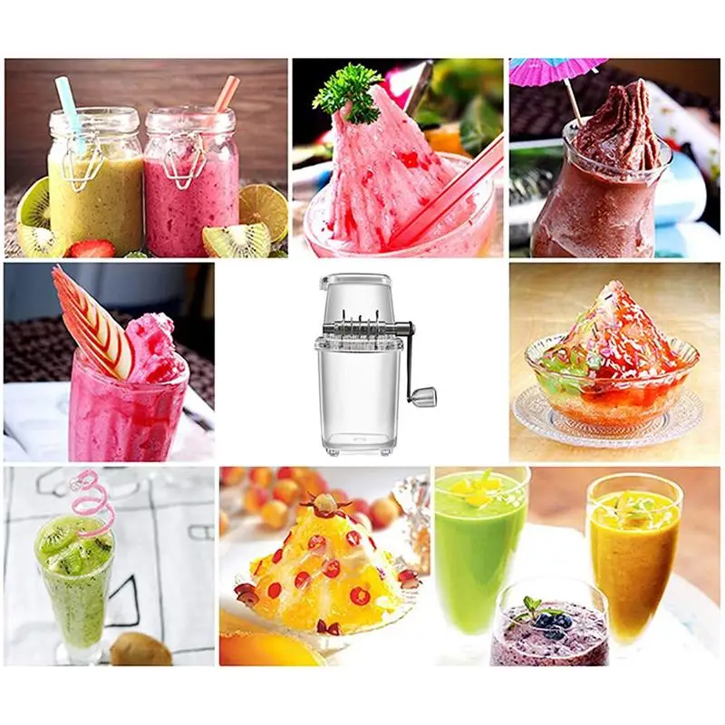 

Manual Ice Crusher Portable Hand Crank Manual Household Ice Shaver Machine Kitchen Tool