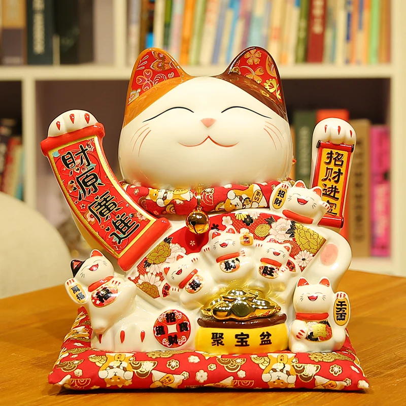 

TT Waving Paws Fortune Cat Decoration Opening Gift Lucky Shop Large and Small Home Living Room Waving