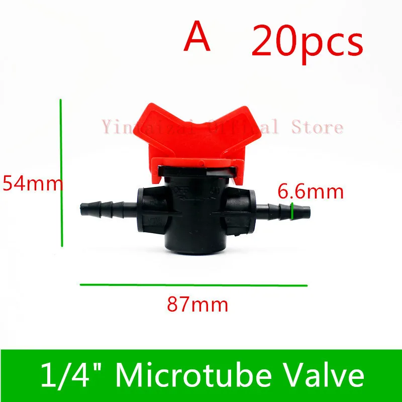 20PCS Mini-Valve 16MM Barb x 16MM Hose Valve Water Garden Tap Hose Connector Sprinkle Drip Irrigation Fittings