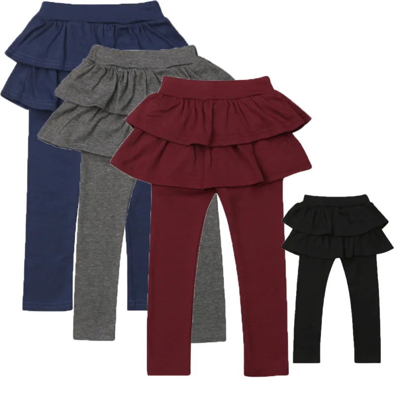 Pudcoco 2019 New Fashion 3-11Y Toddler Kids Baby Girls Pant skirt Culottes Leggings Solid Tutu Skirt Leggings Winter Warm