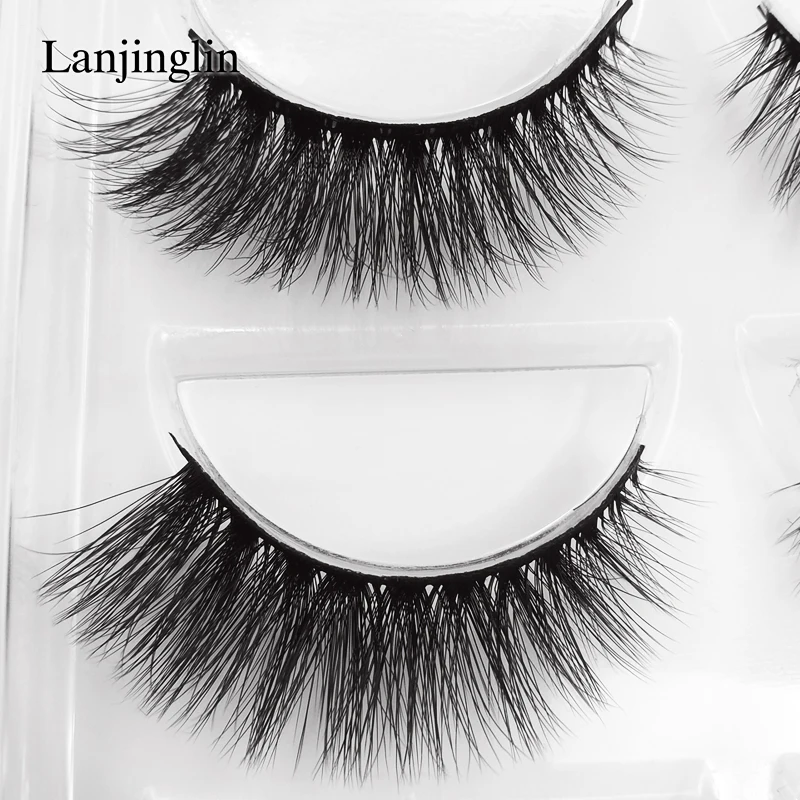 LANJINGLIN, 5 пар, ручная работа, накладные ресницы, полная полоса, ресницы для макияжа, натуральные норковые ресницы, Длинные Накладные ресницы, 3d ресницы G900