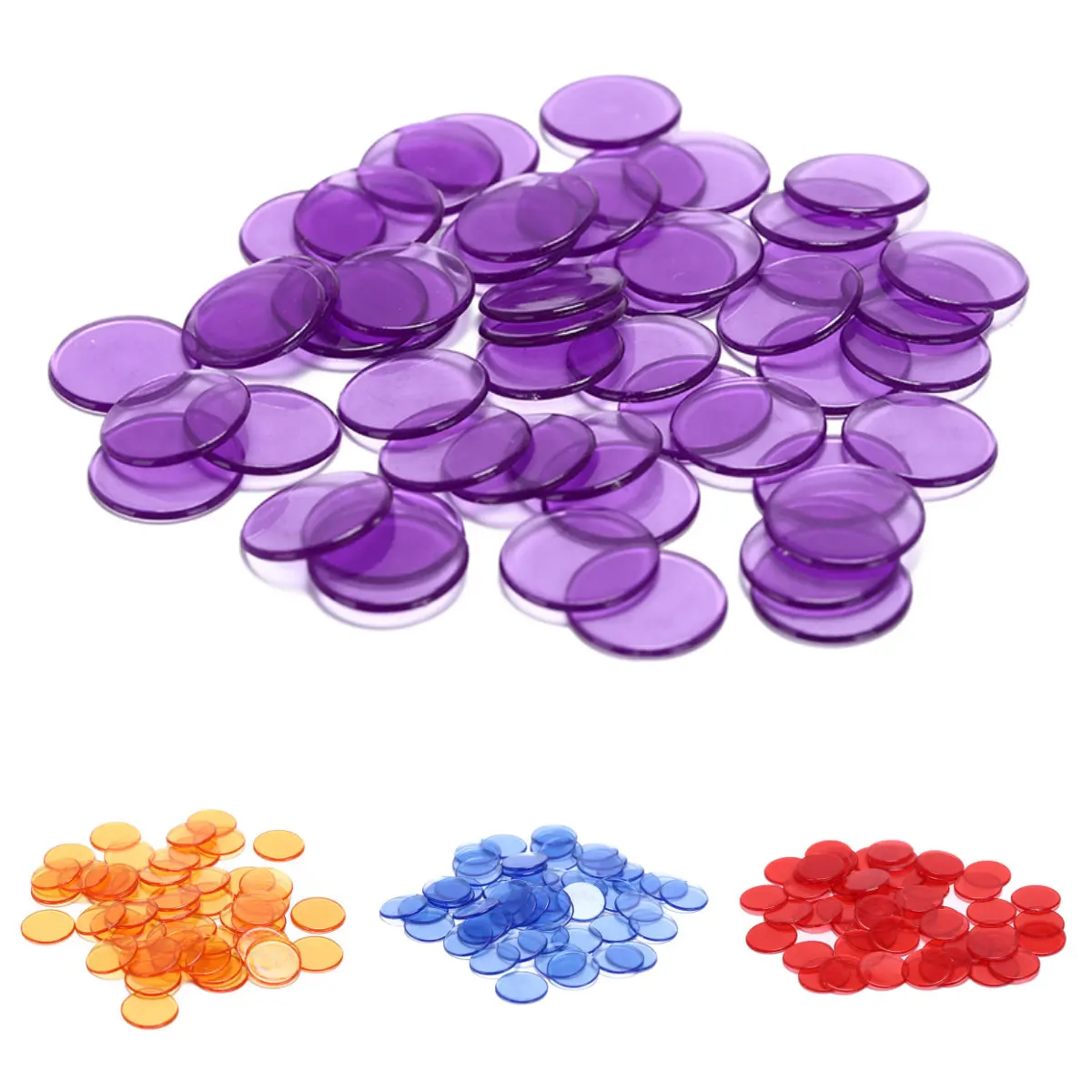 

50 PCS 15mm Count Bingo Chips Markers for Bingo Game Cards Plastic Bingo Chips for Classroom and Carnival Bingo Games 5 Colors