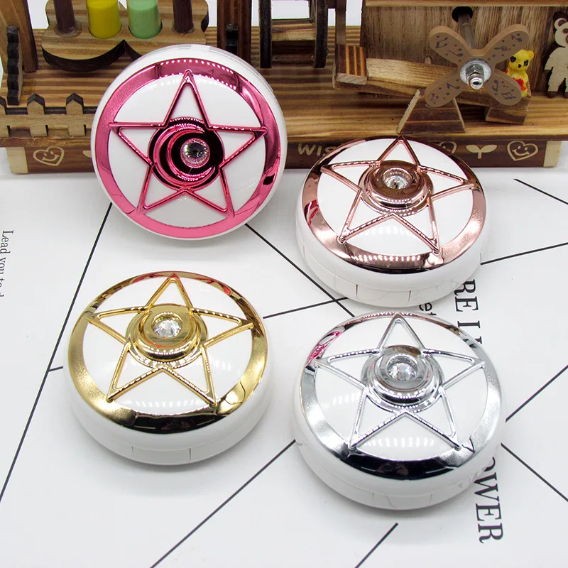 В морском стиле с рисунком Луна Звезды мини кейс для контактных линз зеркалом держатель Контейнер