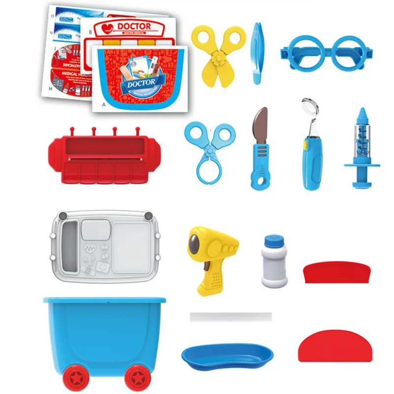 Children Pretend Play 34pcs/Set Trolley House Booth Educational Toy Super Funny Mini Role Play Toys Kitchen Workbench Bauble