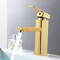 wjnmone gold bathroom faucet hot cold water sink mixer tap stainless steel washbasin faucet basin faucet single hole tapware ja1
