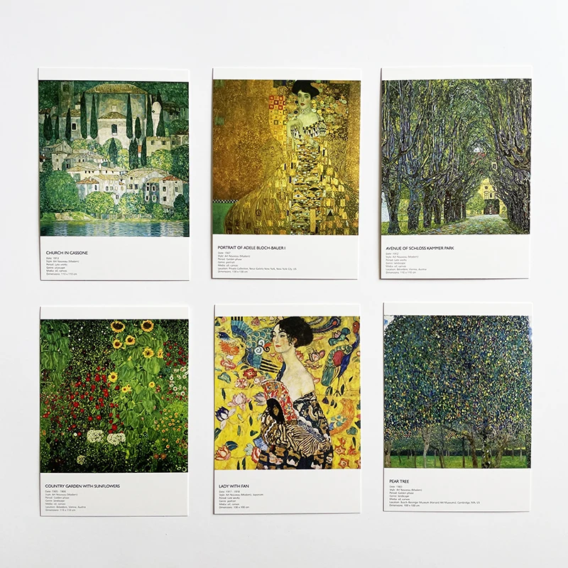 

30Pcs/set The Works of Gustav Klimt Postcards Art Postcard Greeting Cards Gift Card Wall Decor