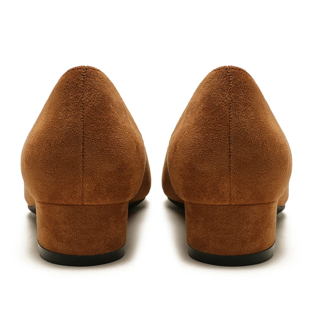

Top Quality 3 CM Chunky Heels Shoes Women Pumps Suede Pointed Toe Low Thick Heel Fashion Party Casual Work Office Ladies Dress