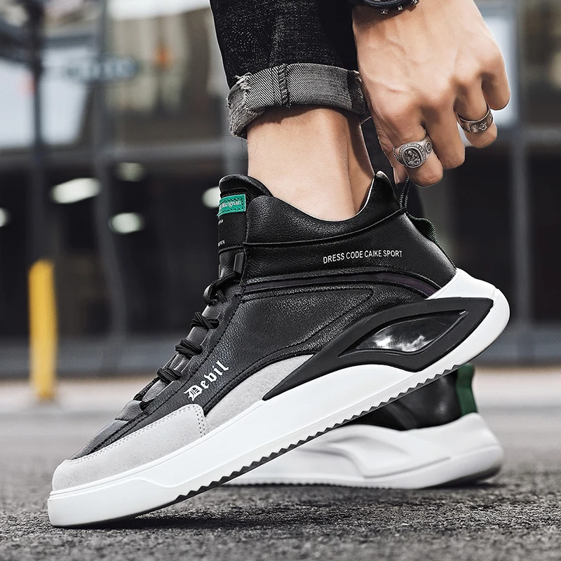 

Men Shoes Sneakers Mens Shoes Sports Platform Sneakers Men High Top Cool Casual For Vintage Man Walking Men's Winter Leather