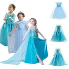 Девушки платье принцессы Детский костюм для костюмированной вечеринки одежда принцессы, расшитые блестками, снежный костюм на Хеллоуин; Платье на день рождения Размеры возраст 4-10 лет
