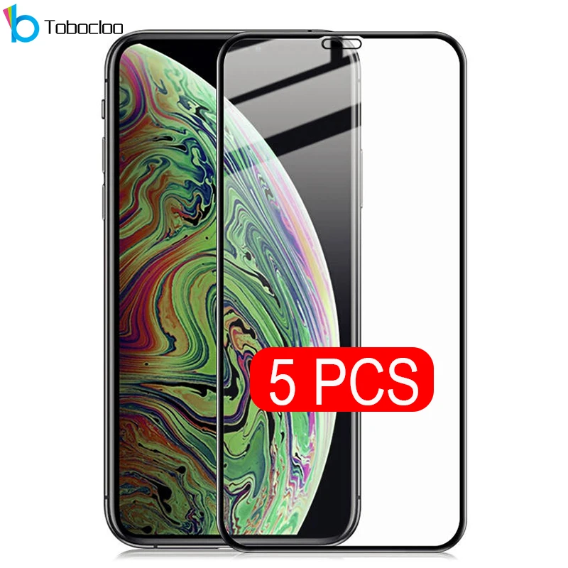5 шт./лот 9H полное покрытие закаленное стекло для iPhone 12 Mini 11 Pro SE 2020 7 8 6 6s Plus X XS Max XR