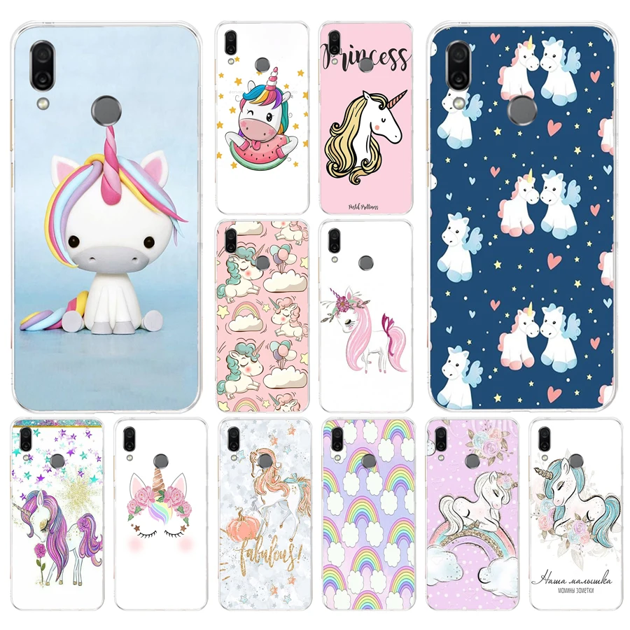 49AS Fat Unicorn On Rainbow Jetpack Soft Silicone Tpu Cover phone Case for huawei Honor 8 8a Prime 8s 8x 89 9x 910 10i 10 lite