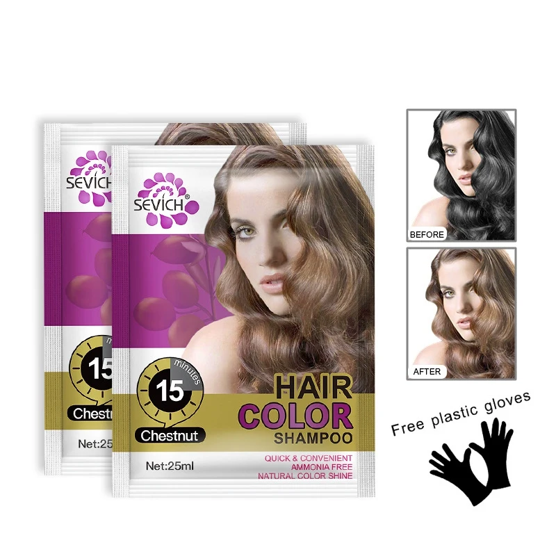 1set 15 Minutes Hair Color Shampoo Pure Plants Naturally Non-irritating Dyed Coloring Product | Красота и здоровье