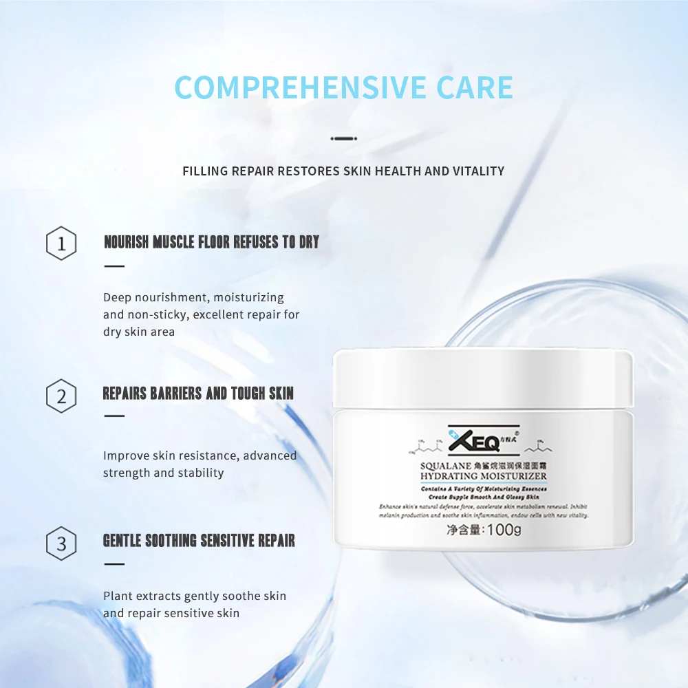 

100ml Squalane Hydrating Moisturizing Whitening Face Cream Natural Anti-Aging Firming Eye Skin Care