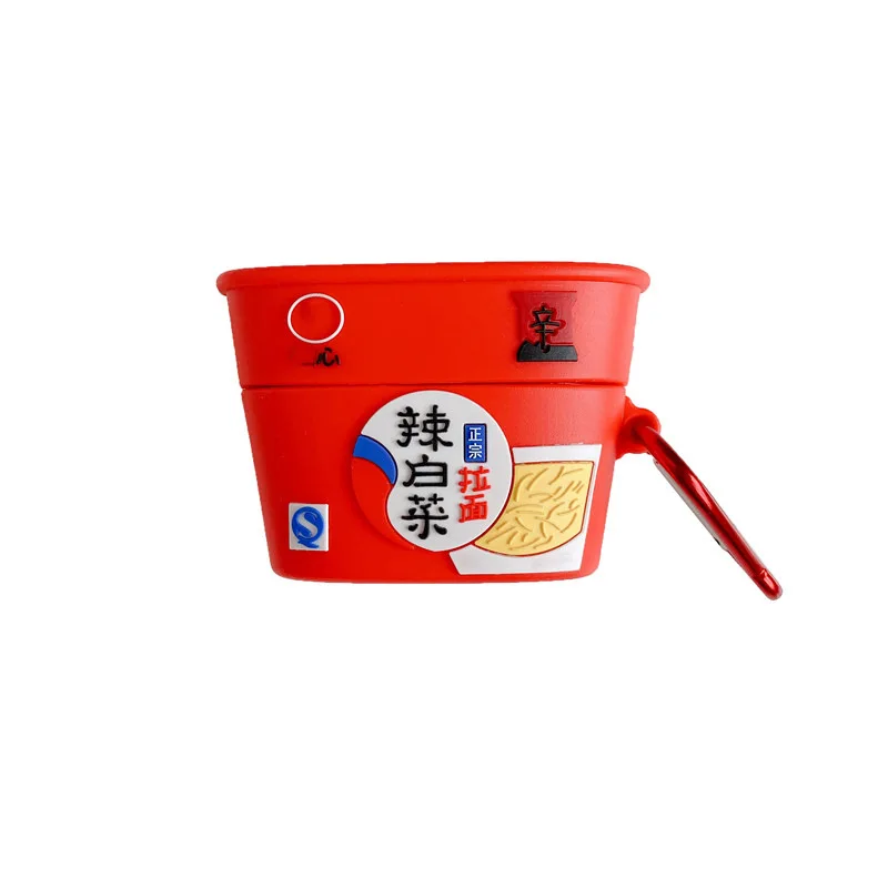 3D милый силиконовый мягкий чехол Nongshim Kimchi Ramen для Apple airpods 1/2 беспроводной Чехол
