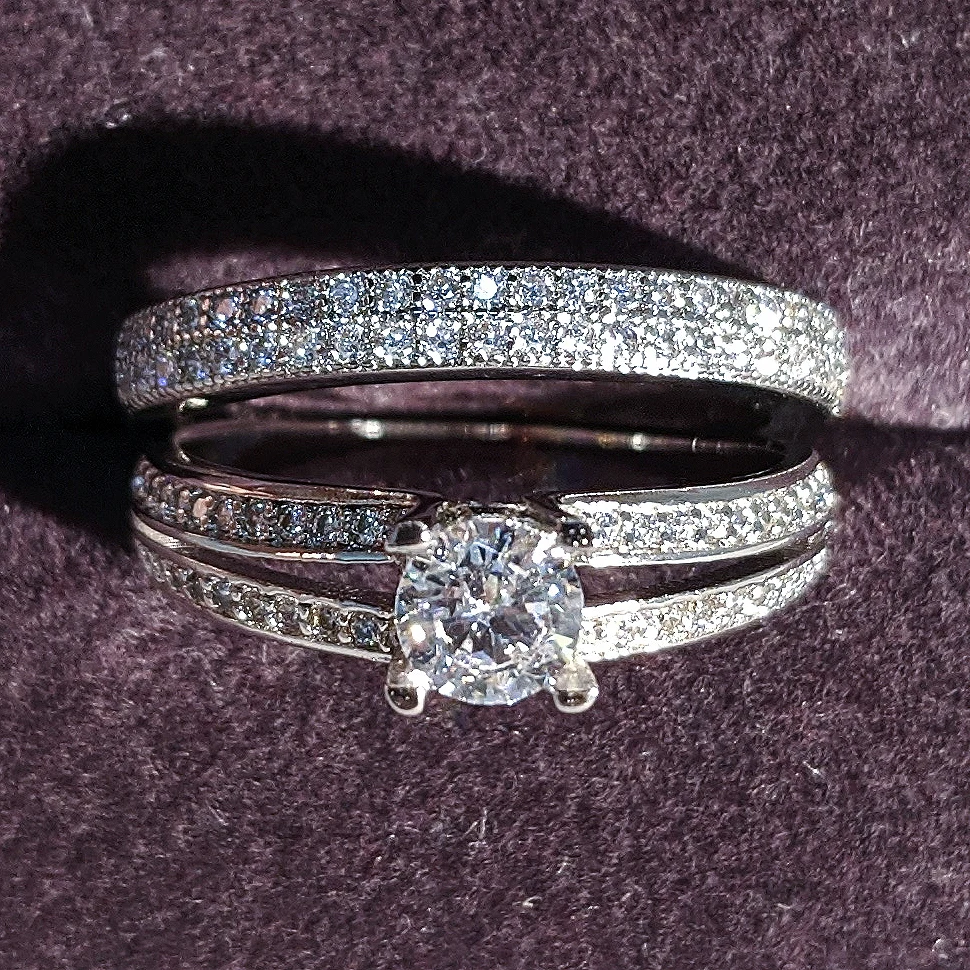 Женский комплект свадебных колец Moonso обручальное кольцо из стерлингового