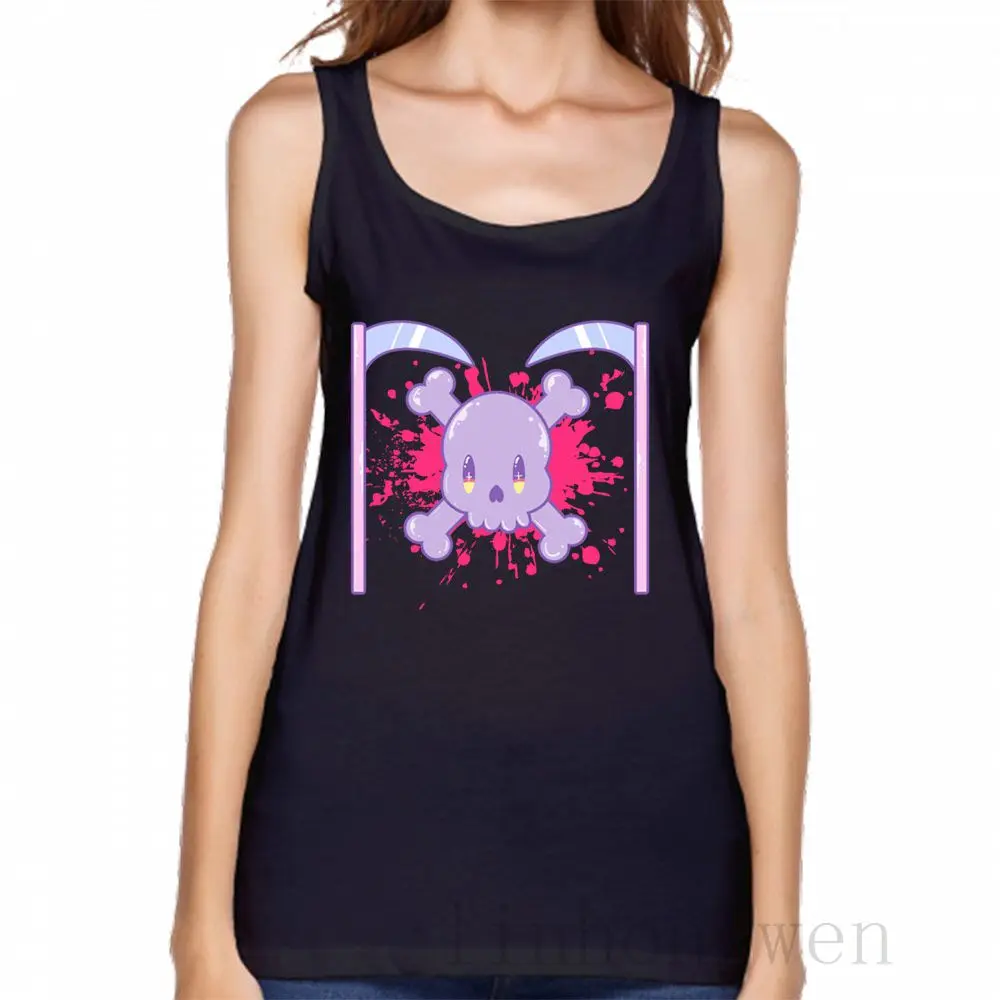 

Yami Kawaii Pastel Goth Skull And Scythe майка подходит для летнего стиля