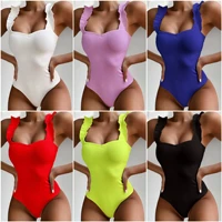 wholesale sexy solid color womens one piece swimsuit hot thongs fashion feminine bikini push up drop shipping bath cloth girls