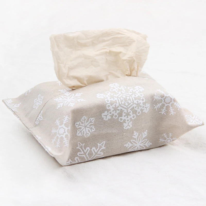 

4 Pack Polyester Cloth Tissue Box Cover Rectangle Tissue Box Holder for Home Office Car Automotive