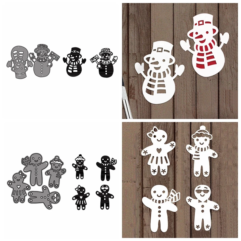 

Snowmen Gingerbread Decorative Embossing Papercard Crafts Die 2021 Christmas Decoration Diy Scrapbooking Album Paper Cards