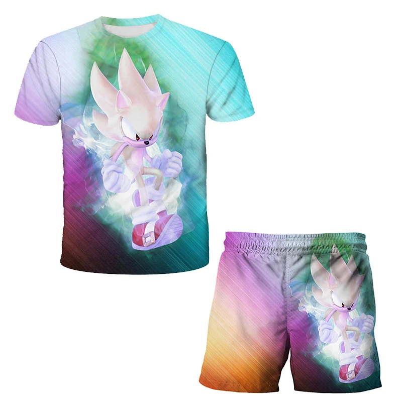 

Summer T-Shirt Top Baby Boy 3D Printed Anime Funny Sonic Costume Frozen Designer Toddler Clothing Kids Suit