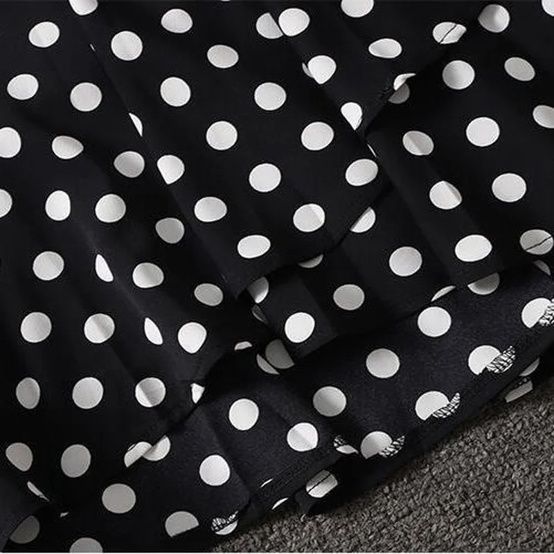 

Vintage Polka Dot Women Clothing Summer Skirt Irregular Ruffles Jupe Femme High Waist Bodycon Mid-length Chiffon Skirts Y858