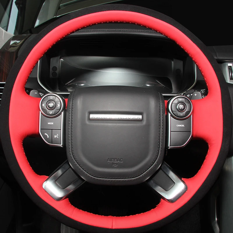 

DIY Hand-Stitched Leather Car Steering Wheel Cover for Land Rover Range Rover Sport Range Rover Evoque Freelander Discovery1 4 5