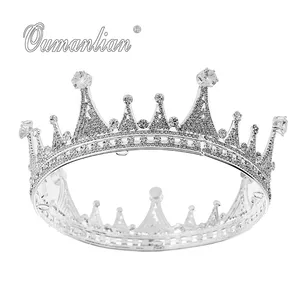 New Luxury Vintage Crystal Big Wedding Crown Bridal Tiara Party Show Pageant Hair Accessories Full Rhinestone Claw chain E133