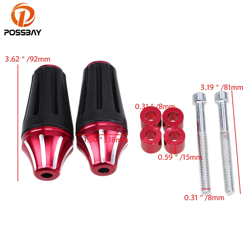 Универсальный слайдер рамы мотоцикла POSSBAY защита от падения 8 мм для Piaggio Ducati Aprilia