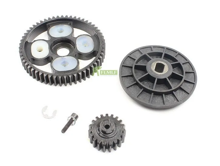 Комплект металлических высокоскоростных шестерен 55T / 19T 58T/16T, комплект металлических зубчатых передач с высоким крутящим моментом, подходит для 1/5 HPI ROVAN KM BAJA 5B 5T 5SC SS