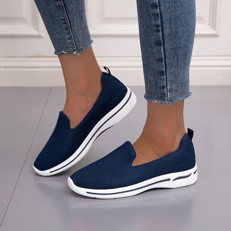 

2021 New Mesh One Foot Casual Women Single Shoes Women Shoes Light and Comfortable Running Shoes Plus Size 35-43 White Wedges