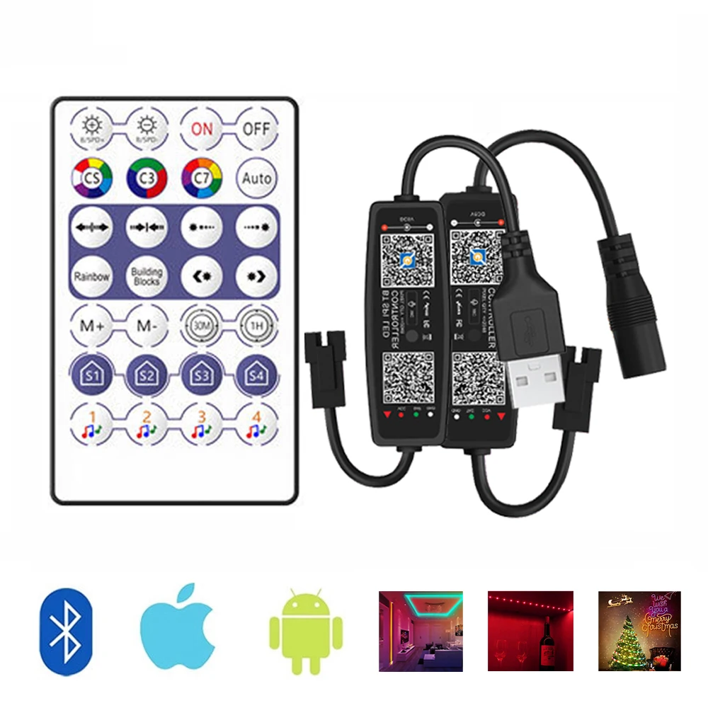 Светодиодный пульт управления WS2812B умный светильник с 28 клавишами Bluetooth для