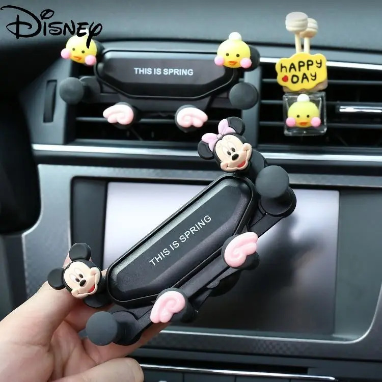 

Disney Cartoon Mickey Mouse Cute Creative Car Phone Holder Air Outlet Support Frame Universal Car Buckle