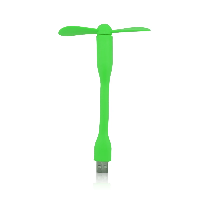 Мини USB вентилятор гибкий Портативный Гибкий съемный вентилятор USB гаджет низкая мощность гаджеты для банка питания для ПК для ноутбука OTG - Цвет: Зеленый