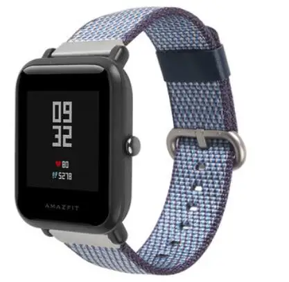Нейлоновый ремешок для samsung Galaxy watch 42 46 Active 2 gear 2 Neo Live Pebble time Ticwatch S S2 E 1 2 Pro браслет 20 22 мм - Цвет ремешка: blue check