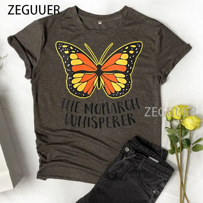 

Monarch Whisperer Cute Butterfly Woman's Tshirt Short Sleeve T Shirt Streetwear Women Funny T-Shirt Harajuku Korean Fashion