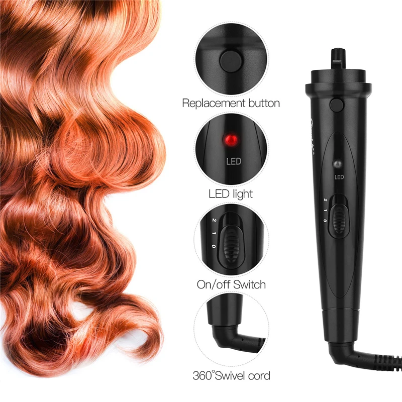 

Hot 3 Part Hair Curling Iron Machine 3P Ceramic Hair Curler Set 3 Sizes 09-25mm Curling Wand Rollers with Glove HS54