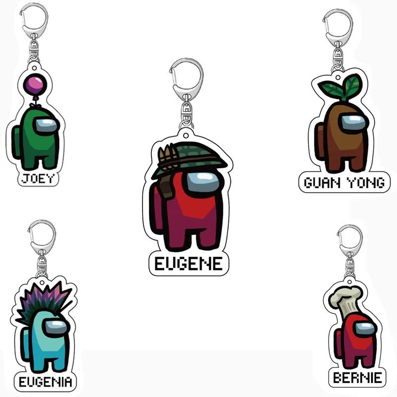 

Hot Games Metal Style NEW Among Us Keychain Xmas Gift Games Keychains for Car Key Decoration Cartoon Toys AmongUs Key Chain 2021