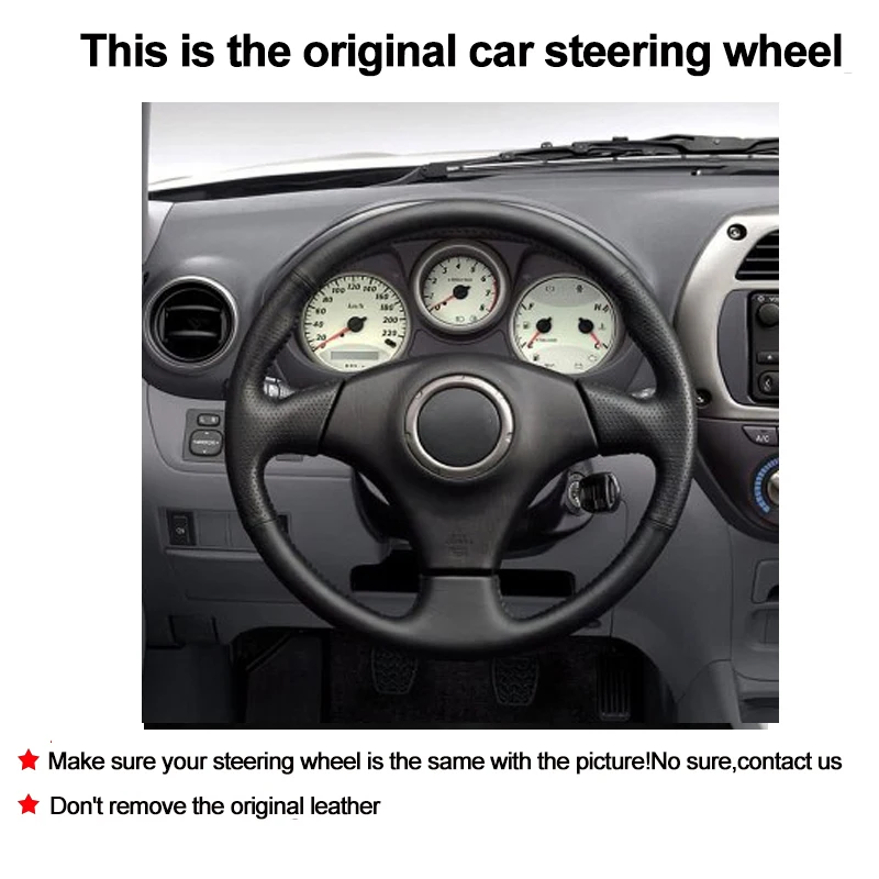 Автомобильный чехол на руль для Toyota RAV4 1998 - 2003 Celica 1998-2005 Corolla (US) 2003-2008 Matrix Funda Volante 2001