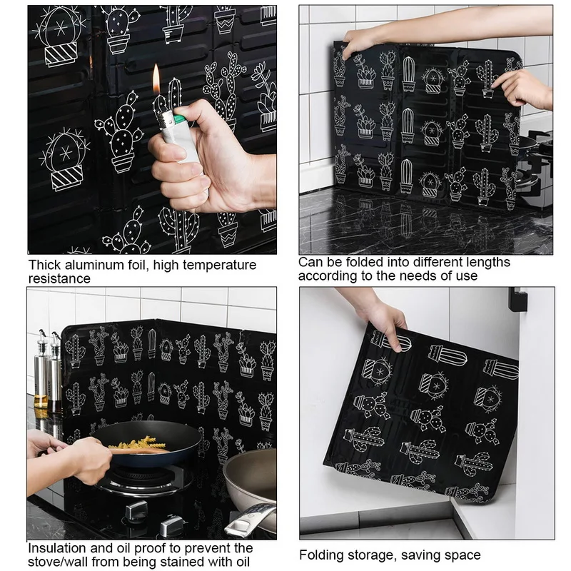 Aluminium Foil Oil Splatter Guard Plate Gas Stove Splash Proof Screen Baffle Home Kitchen Accessories Cooking Tools Gadgets 1pc | Дом и сад