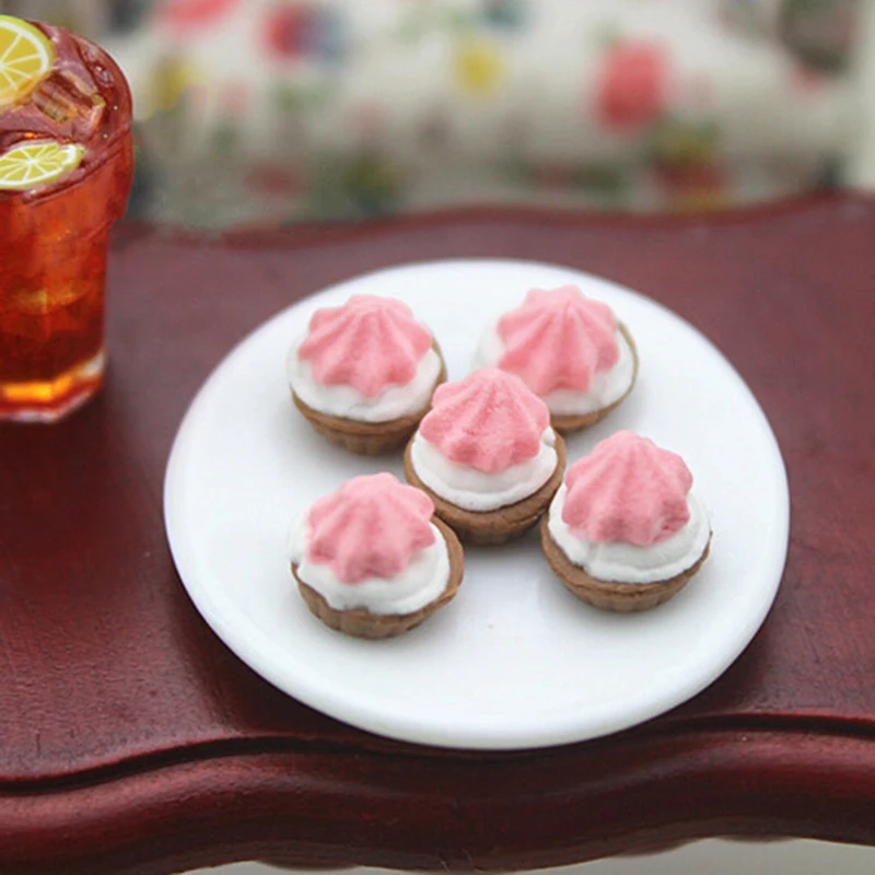 9pcs Miniature 1/12 Dollhouse Accessories Mini Clay Cake Snack Simulation Dessert Food Model Toys for Doll House Decoration