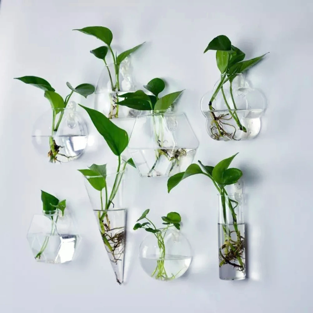 

Fashion Wall Hanging Glass Flower Vase Terrarium Wall Fish Tank Aquarium Container Flower Planter Pots Home Garden Decoration