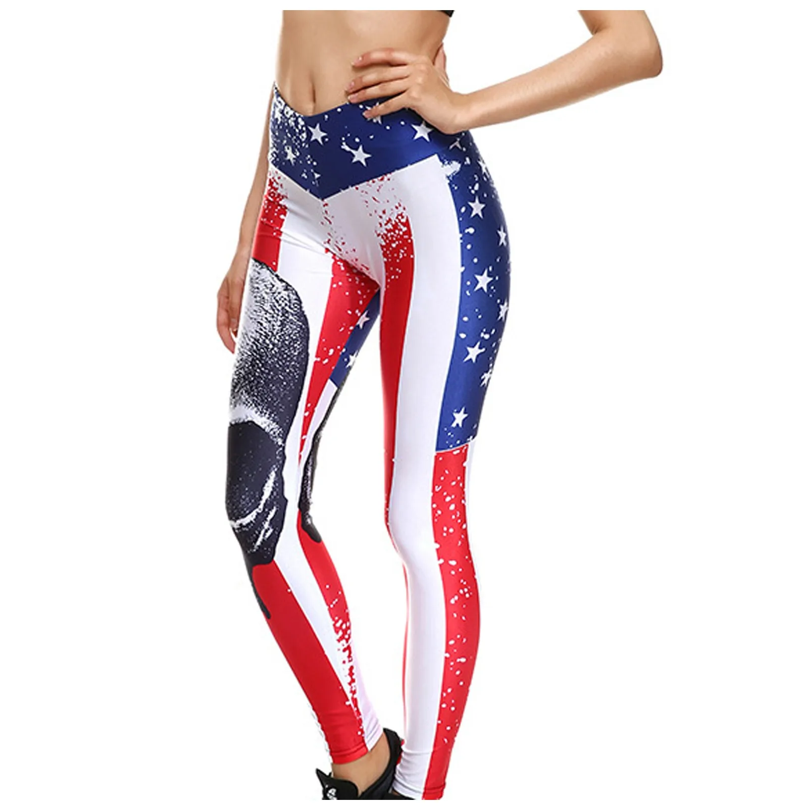 

Printed Pants Day Yoga Sports Waist Skinny Independence High Ladies Yoga Pants