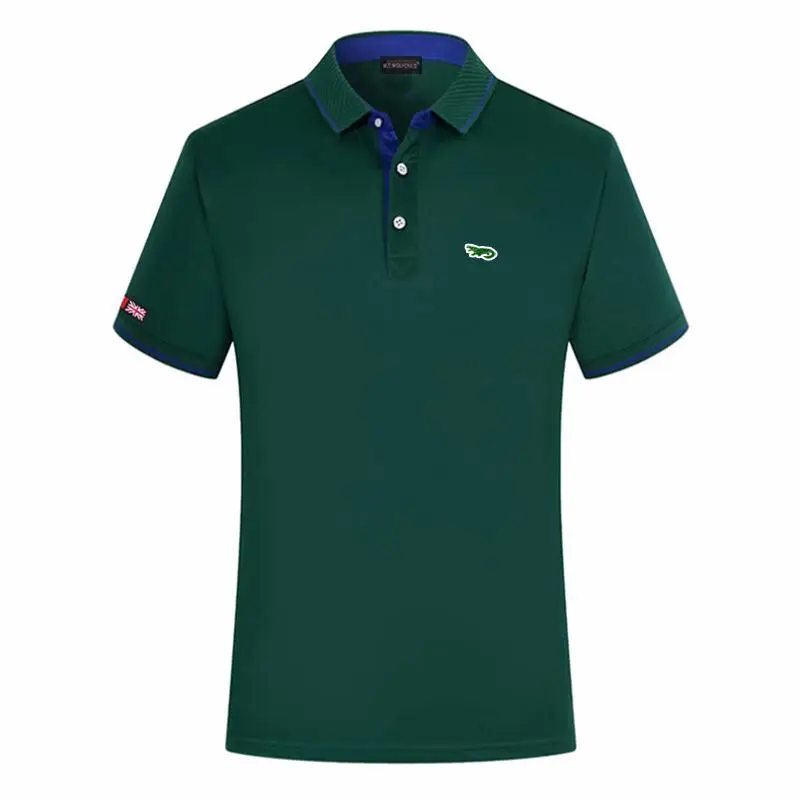 Модные мужские рубашки-поло новинка-вышивка короткий рукав спортивная одежда