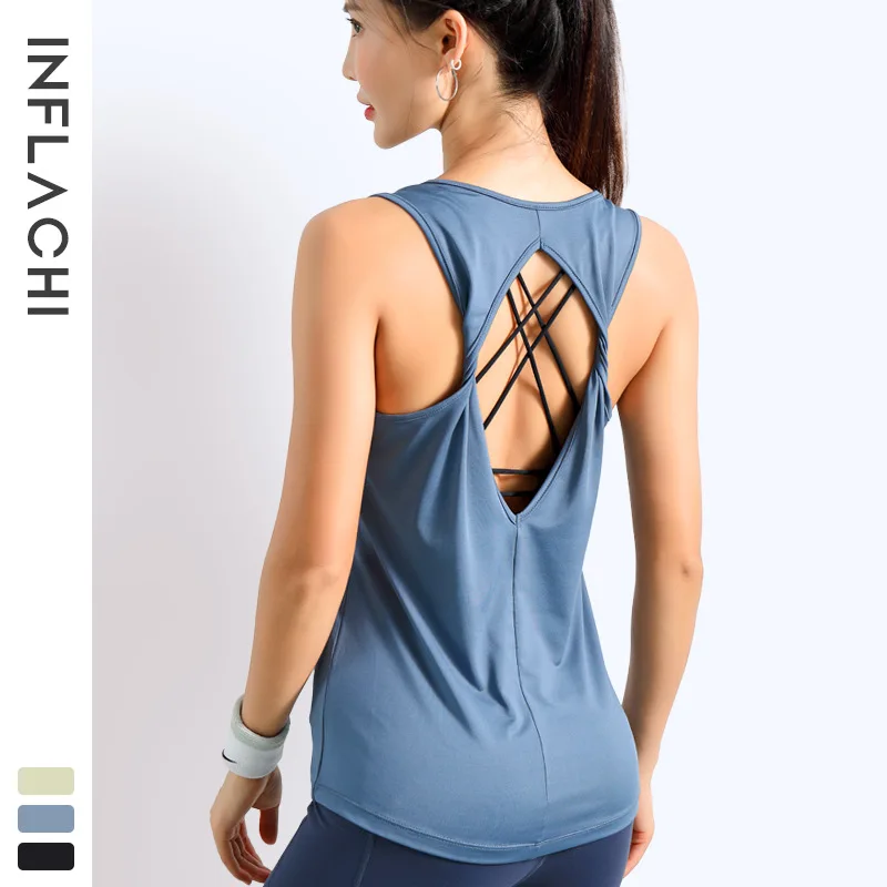 

Спортивная футболка для бега из 2 предметов, быстросохнущая свободная футболка без рукавов для йоги, женские топы, сексуальный жилет для спи...